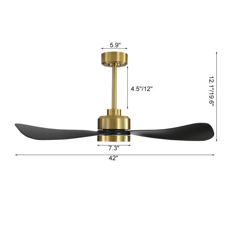 MLiAN 42 inch 3 ABS Blades Smart LED Ceiling Fan with Remote... - 42"