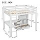 preview thumbnail 5 of 11, Full Size High Loft Bed w/ L-Shaped Desk, Storage Cabinets & Drawers, White