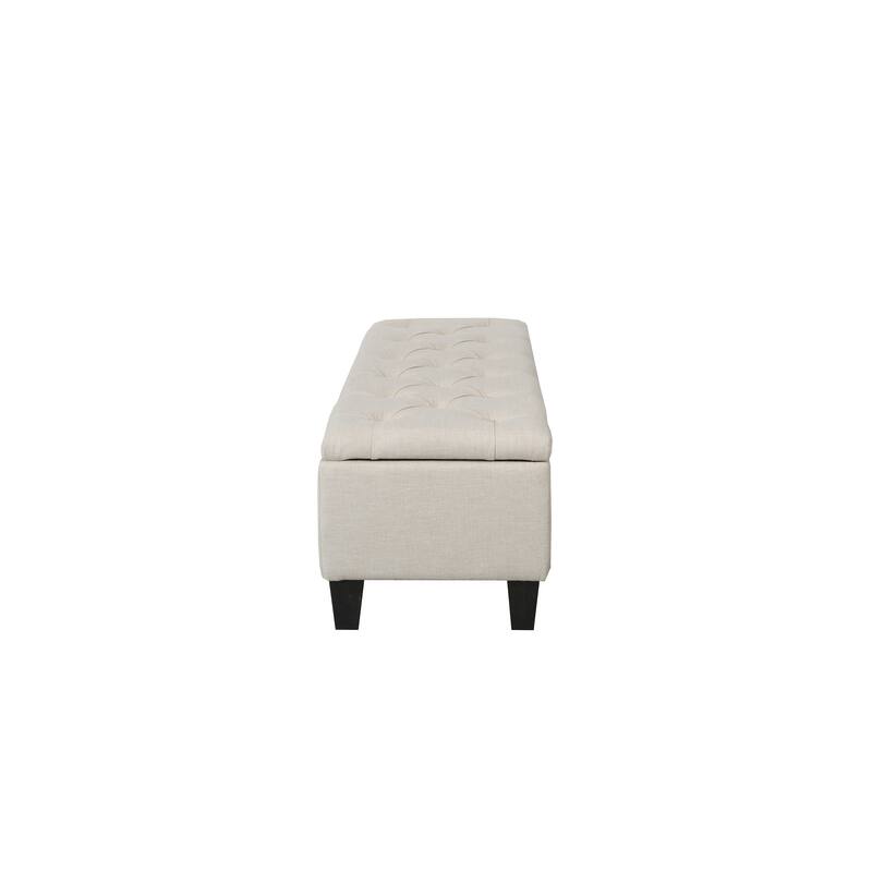 Porthos Home Vero Fabric Flip Top Button Tufted Storage Bench