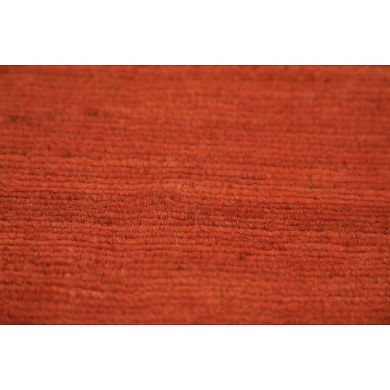 Modern Orange Gabbeh Oriental Area Rug Handmade Wool Carpet - 8'4" x 11'4"