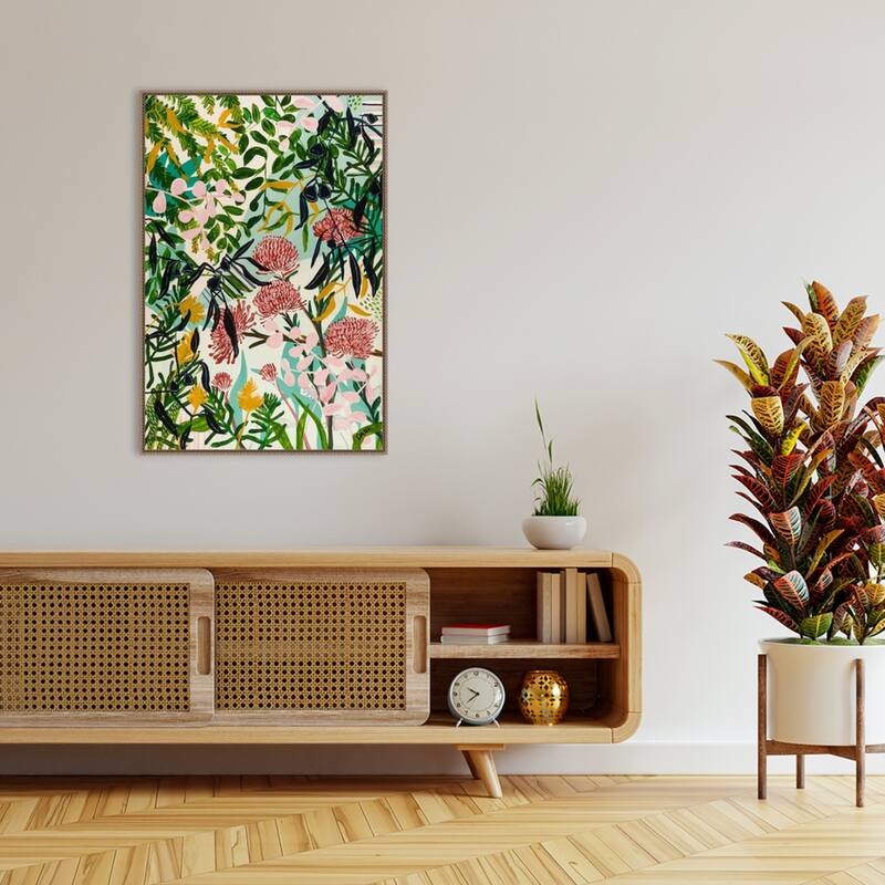 Floral Home by Dani Heyward Framed Canvas Wall Art Print