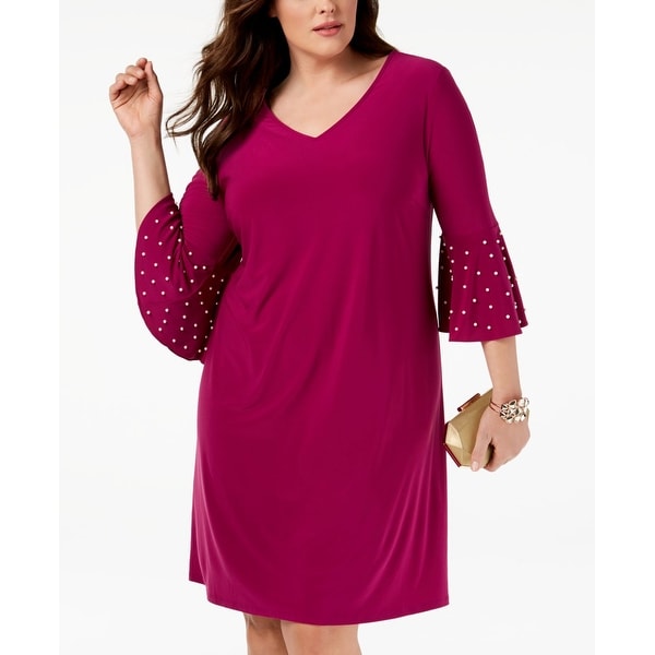 msk plus size beaded shift dress