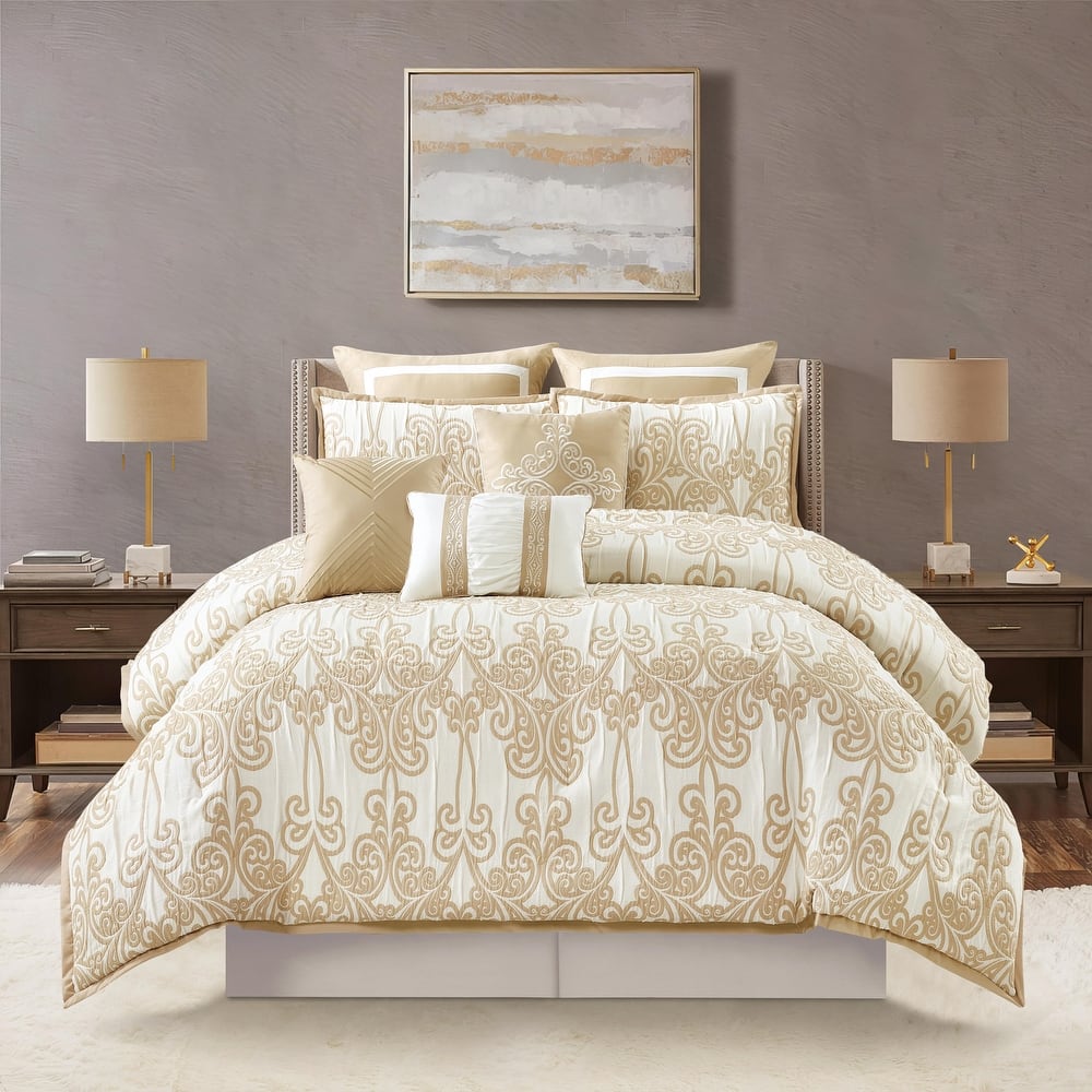 Nanshing Angelique 9 Piece Traditional Scroll Comforter Ste