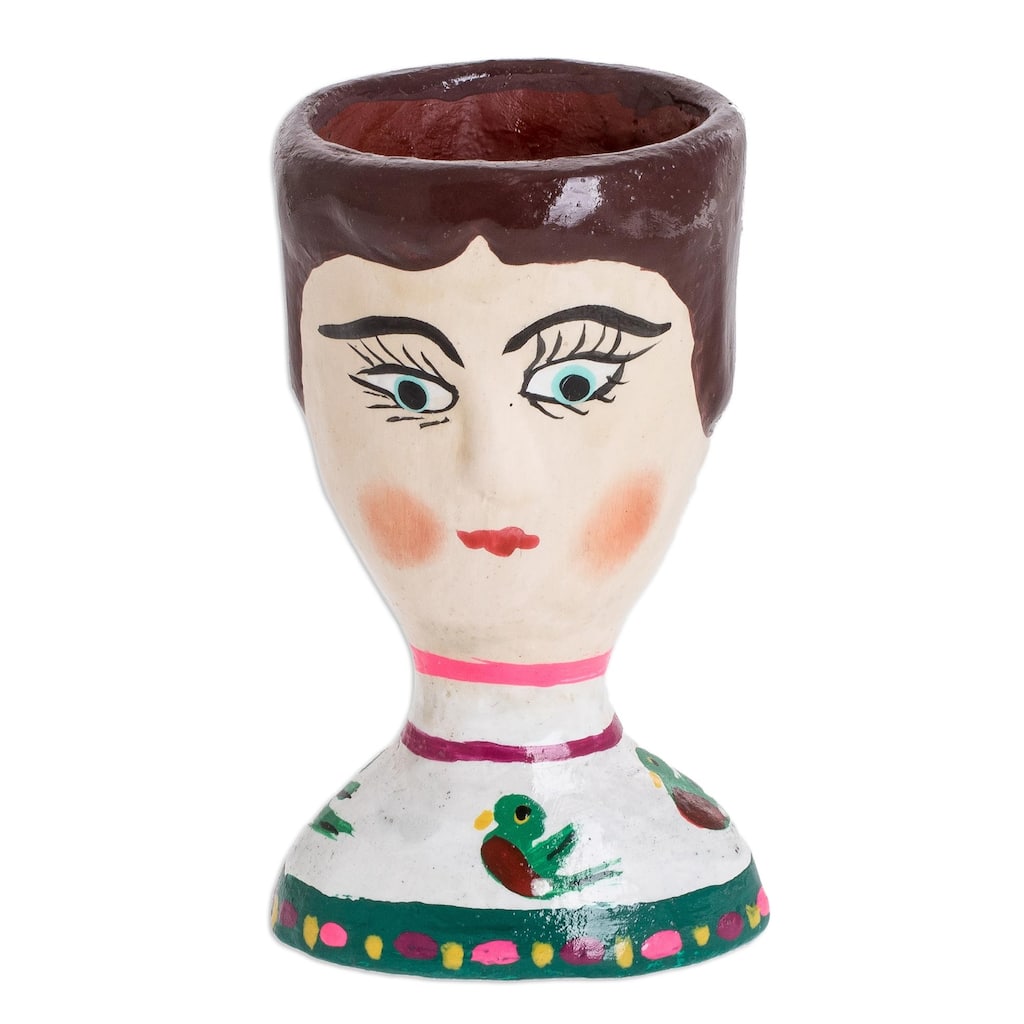 Novica Handmade Alma Mini Ceramic Planter