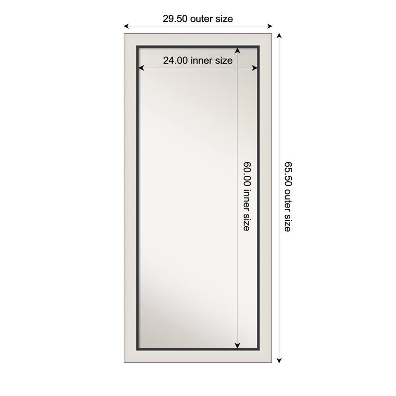 Ellie Non-Beveled Framed Full-Length Floor Leaner Mirror - 30 x 66 in - Ellie Silver Black