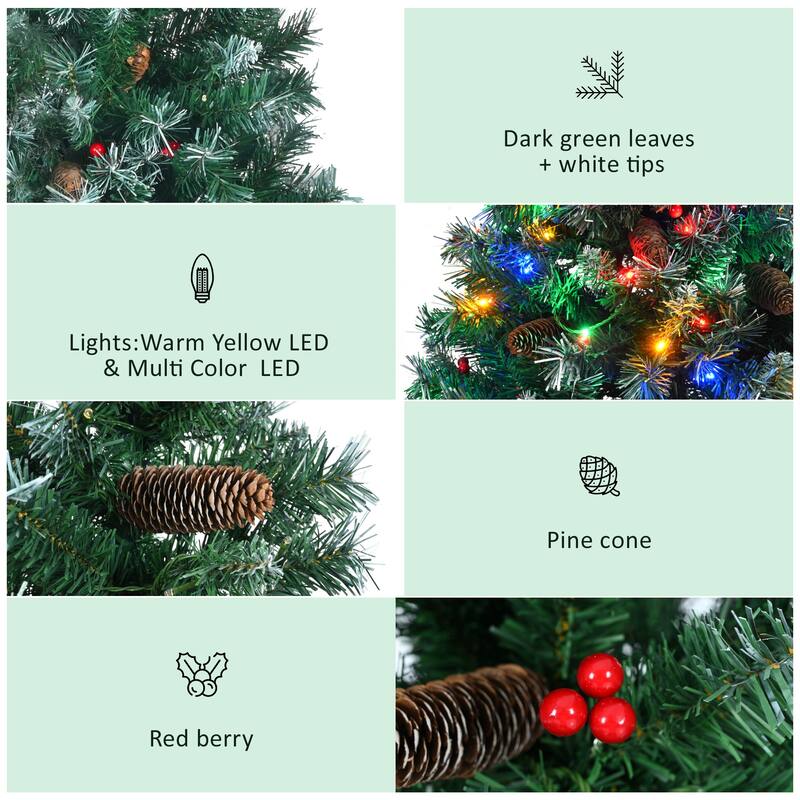 6FT Dark Green Pine Hinged Artificial Christmas Tree