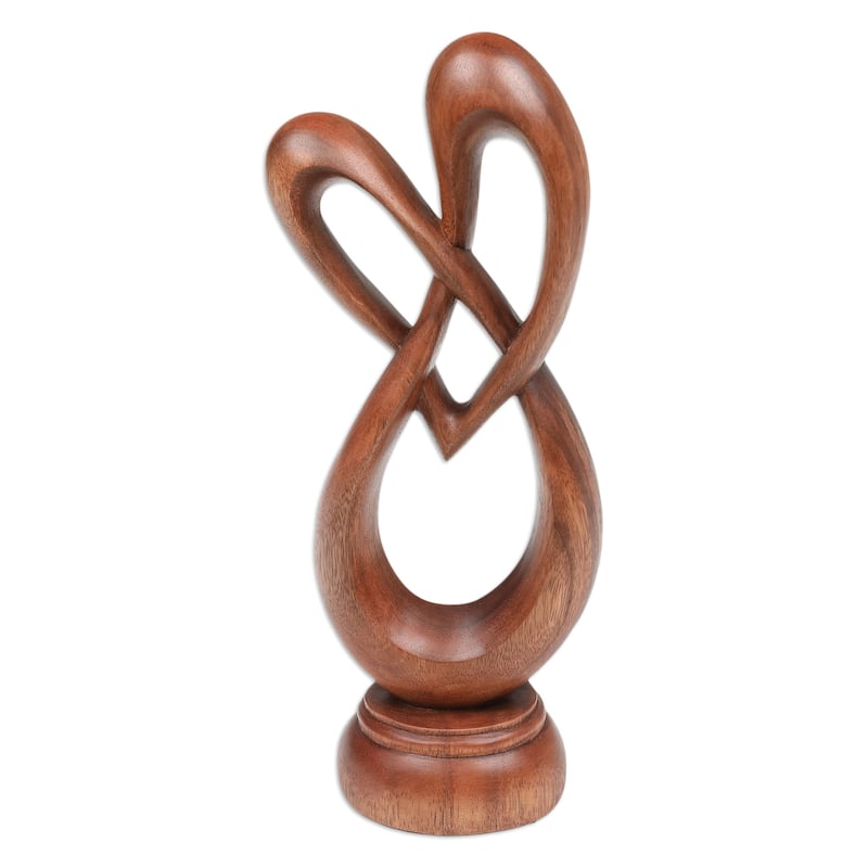 Novica Handmade Evergreen Love Wood Sculpture