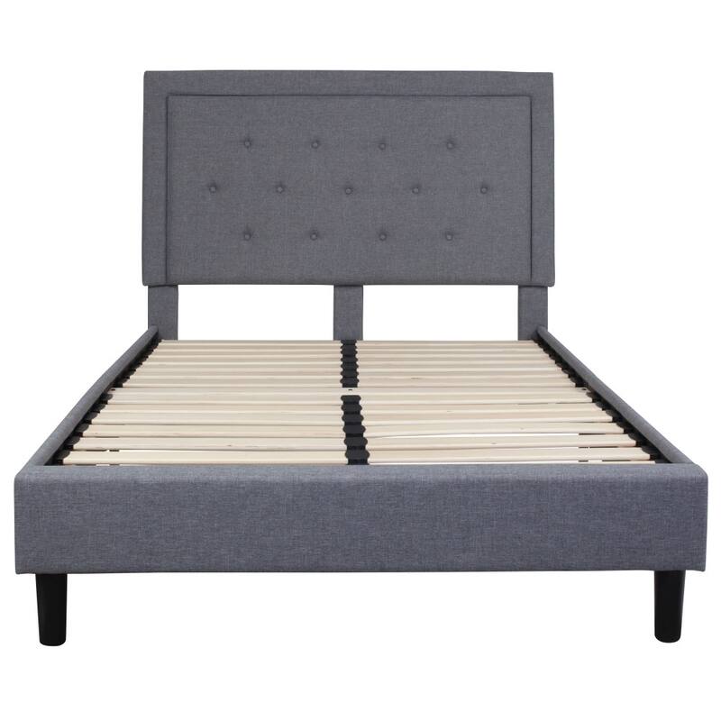 Panel Tufted Upholstered Platform Bed