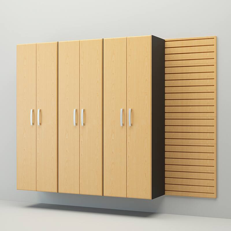 4 Piece Slatwall Panel, Cabinet Storage Set