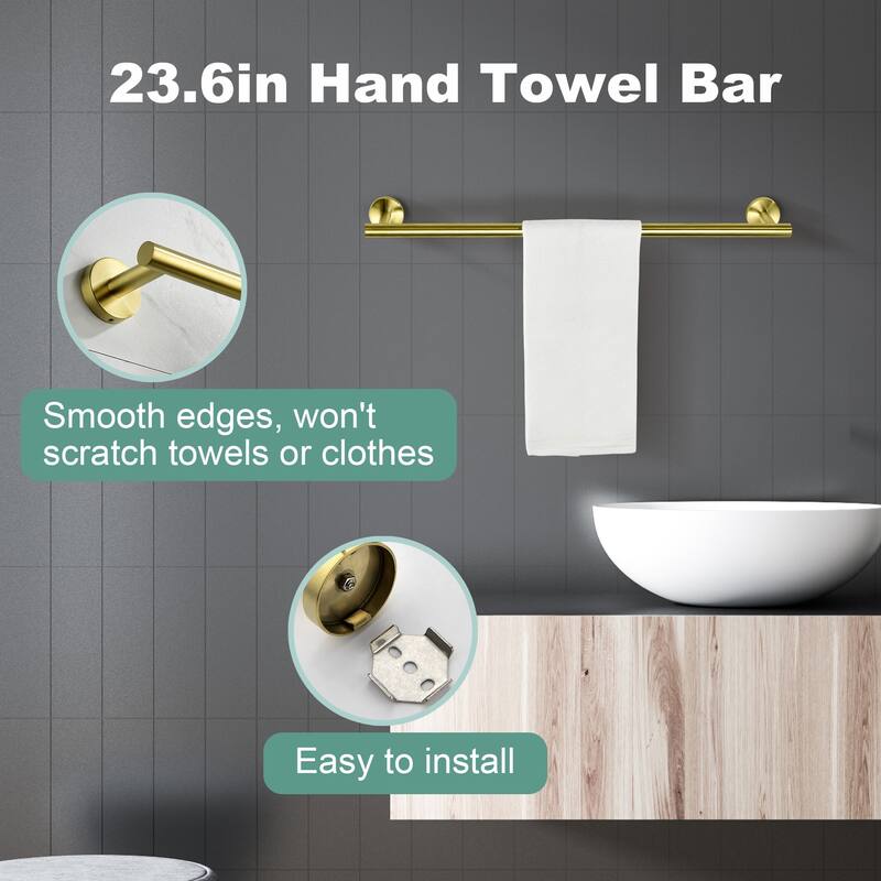 12-PCS Stainless Steel Bathroom Accessories Set Wall Mounted,Round Shape