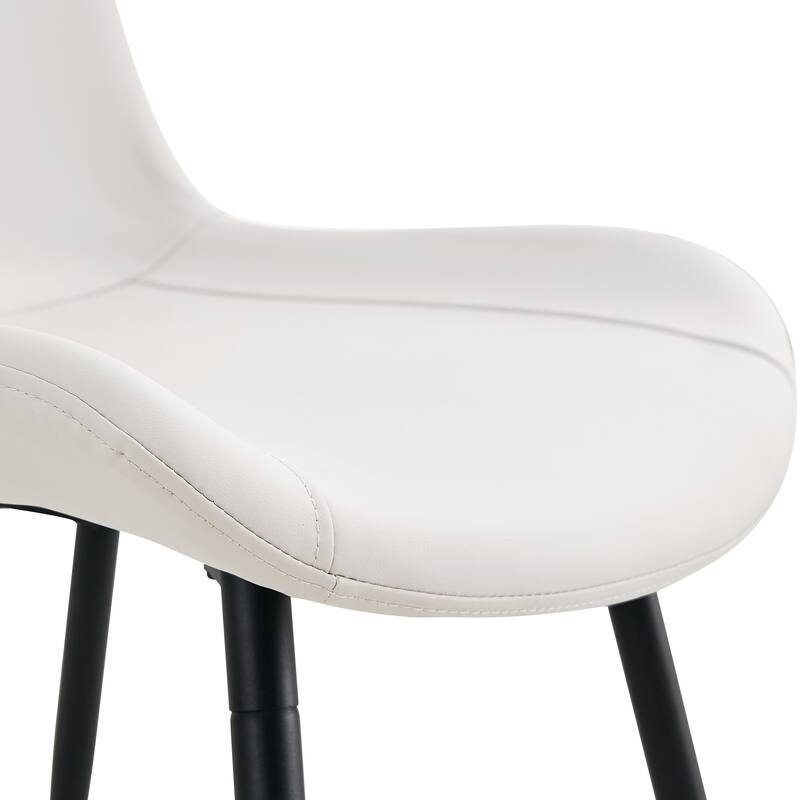 Dining Chair Set of 4, Family Dining Chair with Leather Backrest, Comfortable Kitchen Dining Chair with Extra Wide Cushion