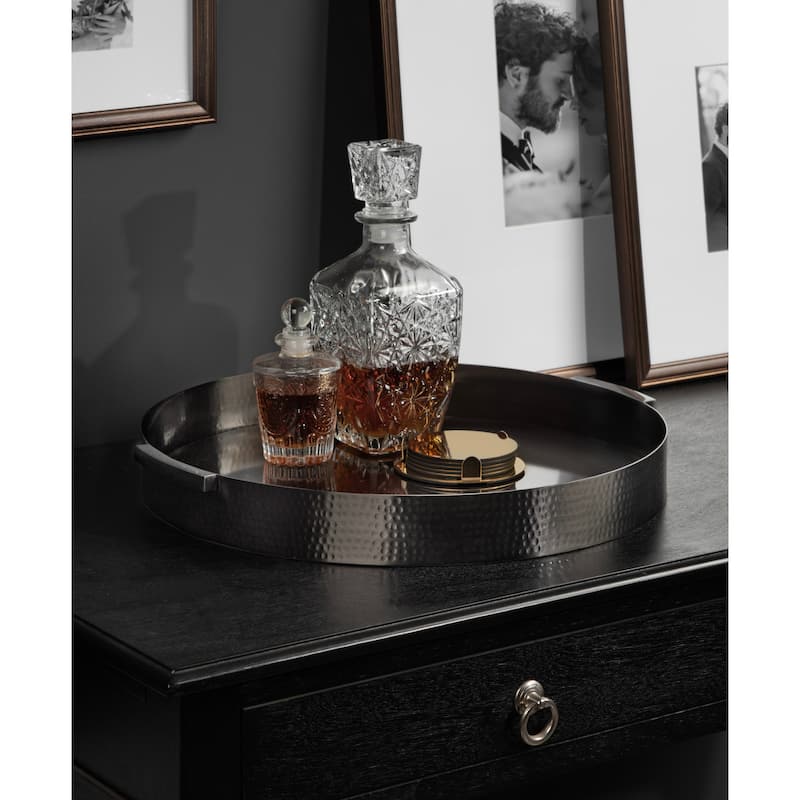 Kate and Laurel Samana Round Metal Tray