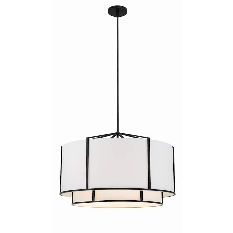 Carlyn 6 Light Black Chandelier - 28"W x 19"H