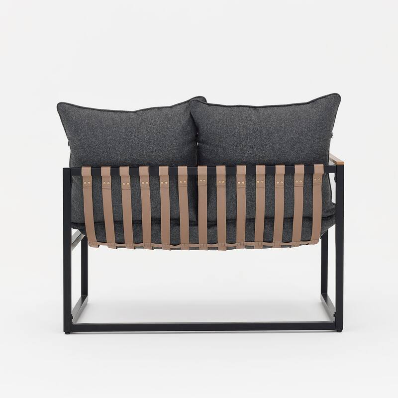 4 Piece Outdoor Coffee Table Sofa Seating Group with Cushions