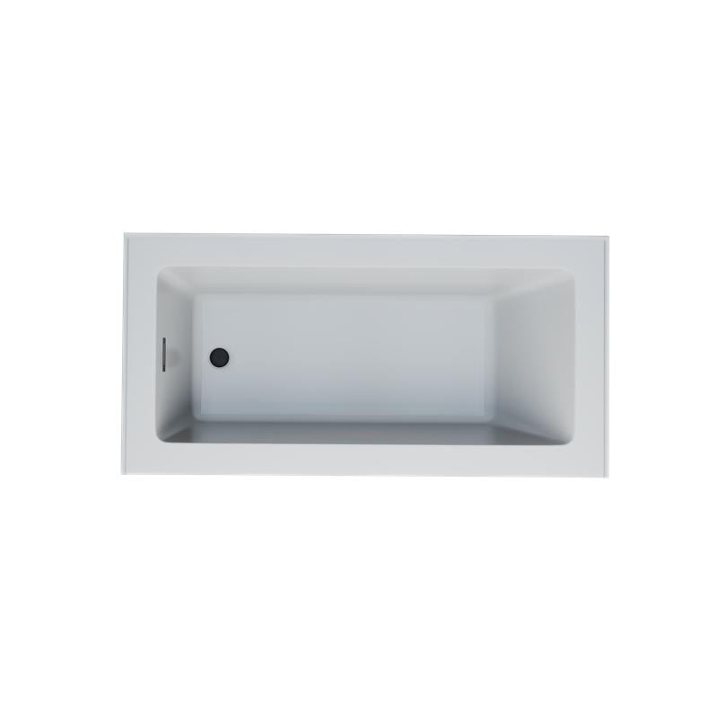 Provenza White Alcove Bathtub with Left Drain and Black Hardware