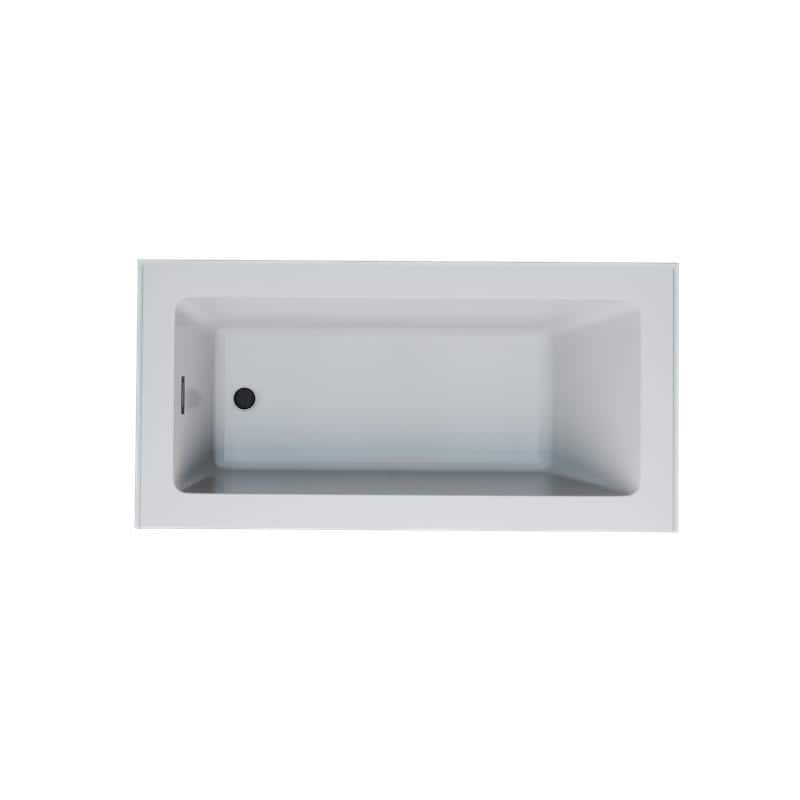 Provenza White Alcove Bathtub with Left Drain and Black Hardware