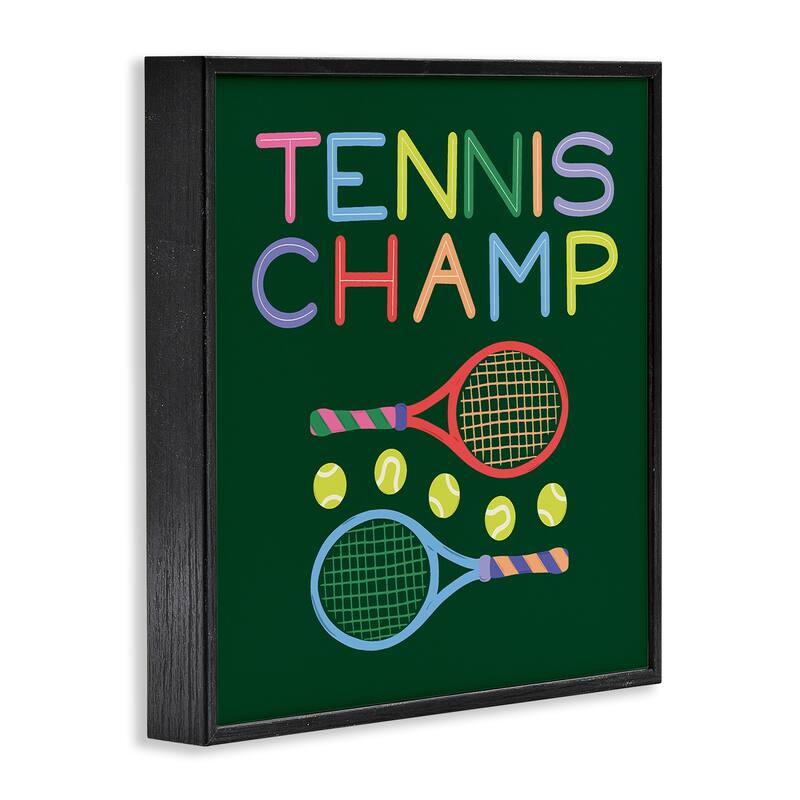 Stupell Tennis Champ Racket & Balls Framed Giclee Art Design By Sazerelli Designs
