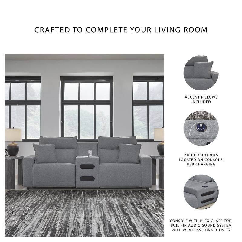 Signature Design by Ashley Modmax Gray 3-Piece Power Reclining Sectional - 100" W x 41" D x 41" H