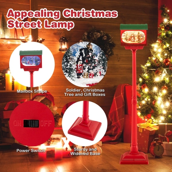 レターボックス付き ARABIA アラビア CHRISTMAS STREET Costway 59 Inch Musical Christmas Street Lamp with Sound-Activated