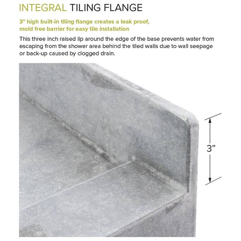 Transolid TRS_FTT6034R Ready Tile 60" x 34" Rectangular Shower Base
