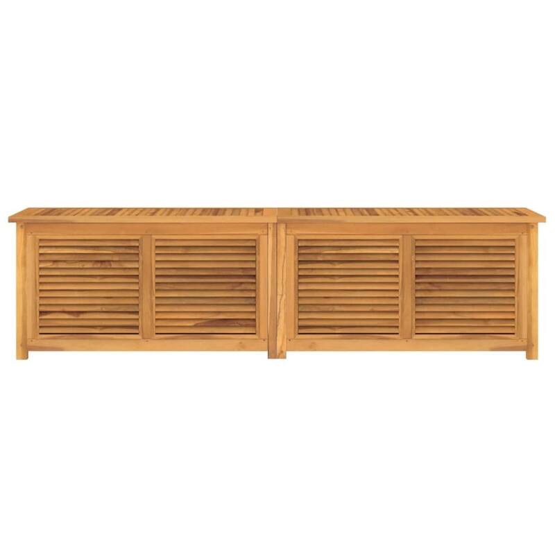 vidaXL Patio Storage Box Outdoor Cushion Storage with Bag Solid Wood Teak