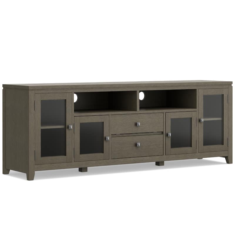 WYNDENHALL Essex SOLID WOOD 72 inch Wide Contemporary TV Media Stand For TVs up to 80 inches