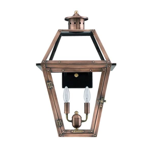 Shop Primo Lanterns Ol 18e Orleans 2 Light 18 Tall Outdoor Lantern Wall Sconce With Electric Configuration Copper Overstock 12989624