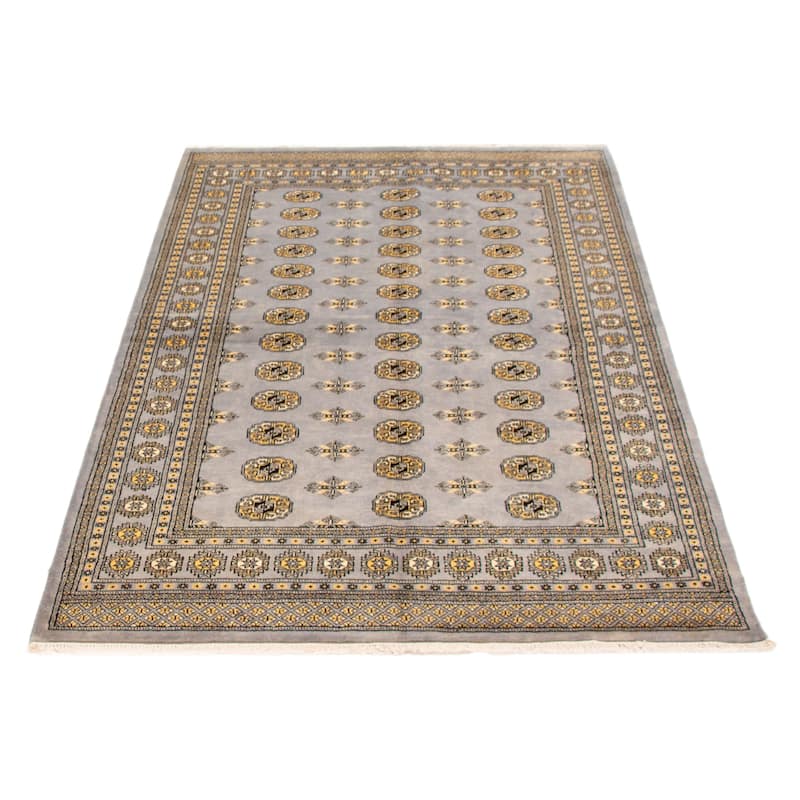 Finest Peshawar Bokhara Grey Rug 5'8" x 8'3" - 5'8 x 8'3
