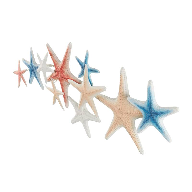 Metal Starfish Layered Wall Decor with Blue and Red Accents - Brown - Roche River Decor