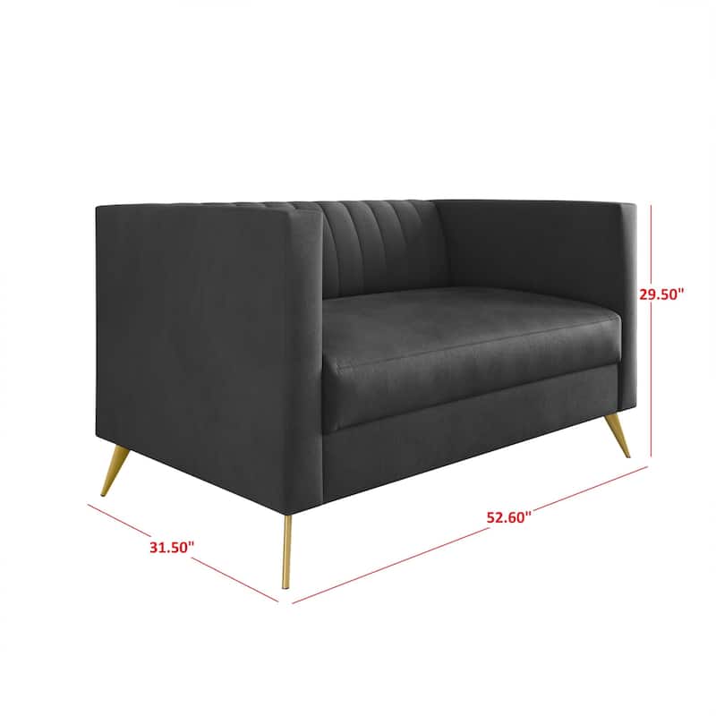 Clayfell Weiss Velvet Square Arm Chair/ Loveseat/ Sofa