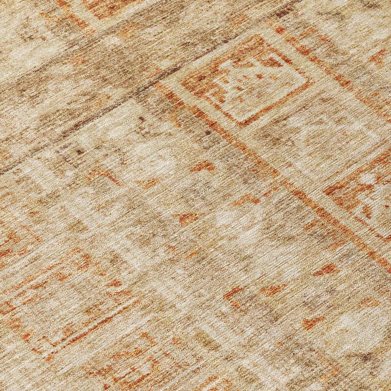 Machine Washable Indoor/Outdoor Global Traditional Chantille Rug