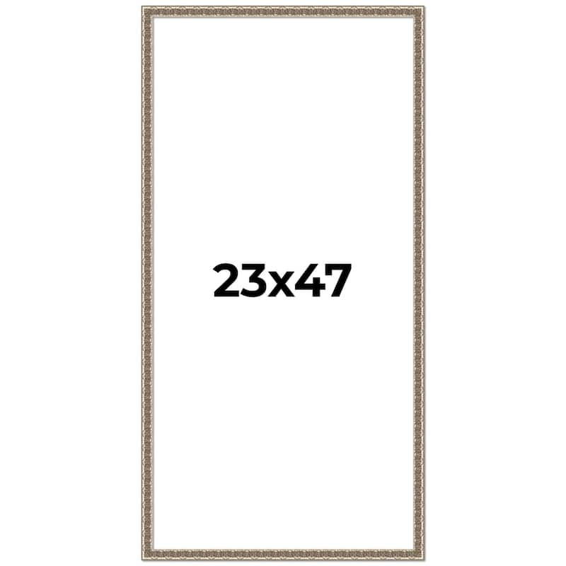 23x47 Frame Silver Versailles Ornate Solid Wood Picture Frame | 1 Inch