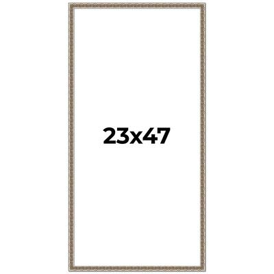 23x47 Frame Silver Versailles Ornate Solid Wood Picture Frame | 1 Inch