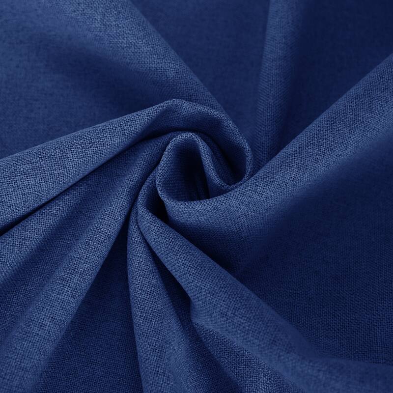 Pro Space 100% Total Heavy-Duty Linen Textured Thermal Blackout Curtains, Dark Blue（1 pack）