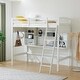 preview thumbnail 8 of 32, Loft Bed With Shelf With Desk Inclined Ladder Twin Wooden Bed Pine Particle Board