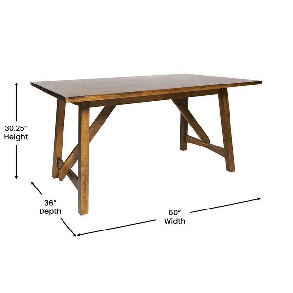 Solid Wood Commercial Grade Trestle Base Dining Table - Bed Bath ...