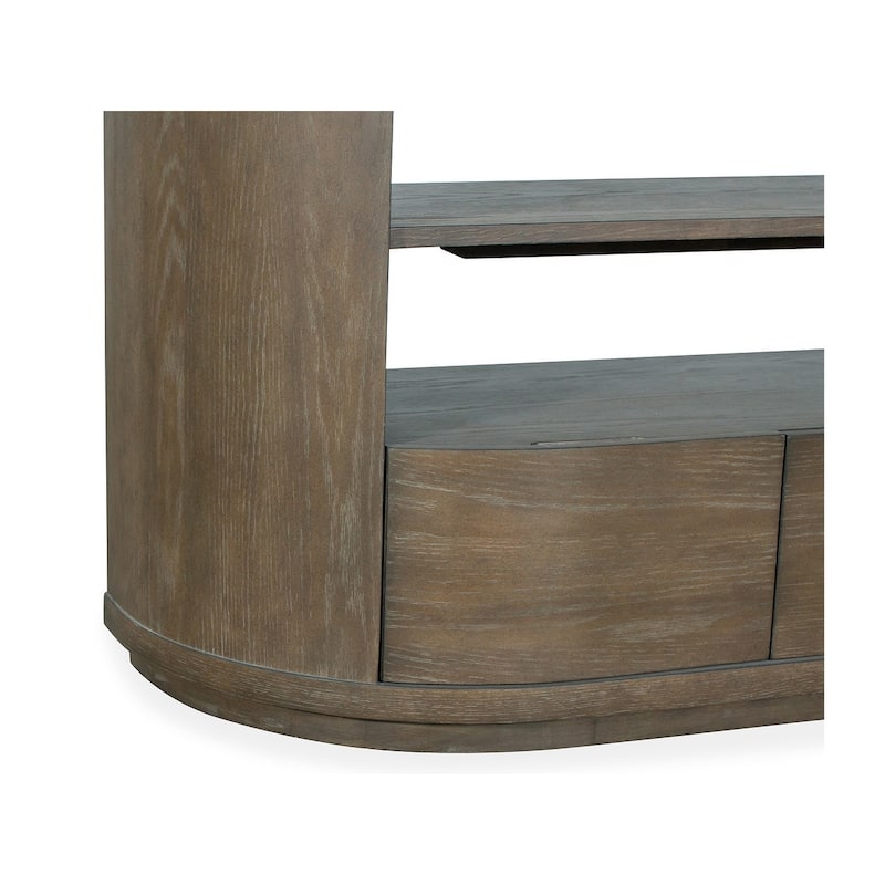 Magnussen Home Bosley Lt. Brown Porpoise Demilune Console - 60''W x 17''D x 29''H