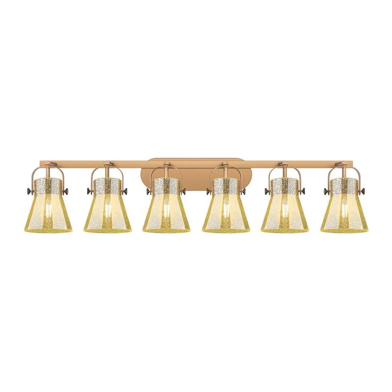 Innovations Lighting 423-6W-11-46 Pilaster II Cone Vanity Pilaster II - Brushed Brass / Mercury