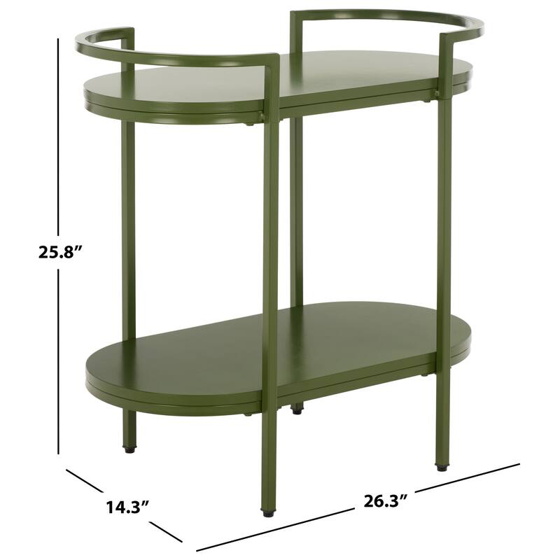 SAFAVIEH Home Inessa 2 Tier Bar Cart - 26"W x 14"D x 26"H