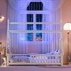 preview thumbnail 11 of 16, Montessori Low Floor Bed with Fence, Wood Bed Frame with Roof and Safety Guardrail