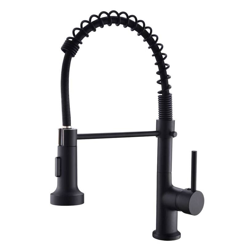 Single Handle One Hole Kitchen Faucets Pull Down Sprayer Spring