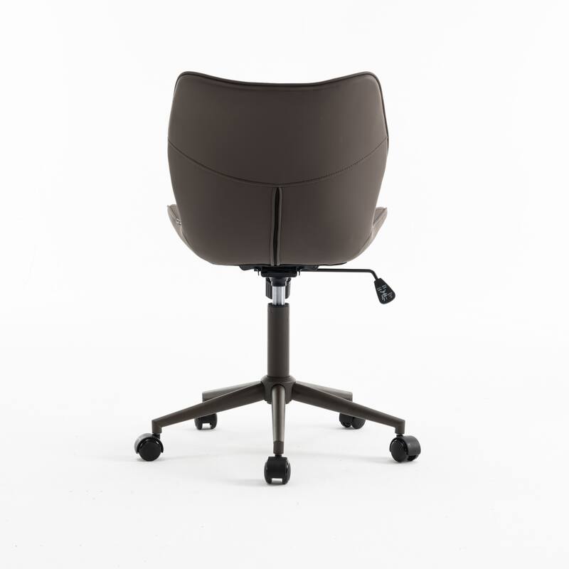 Faux Leather Office Chair with Wheels, Upholstered Task Chair