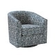 preview thumbnail 89 of 106, Cuenca Modern Living Room Wooden Upholstered 360° Swivel Barrel Chair with Metal Base and Wide Backrest