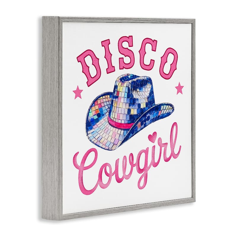 Stupell Disco Cowgirl & Hat Framed Giclee Art Design By Amanda Greenwood