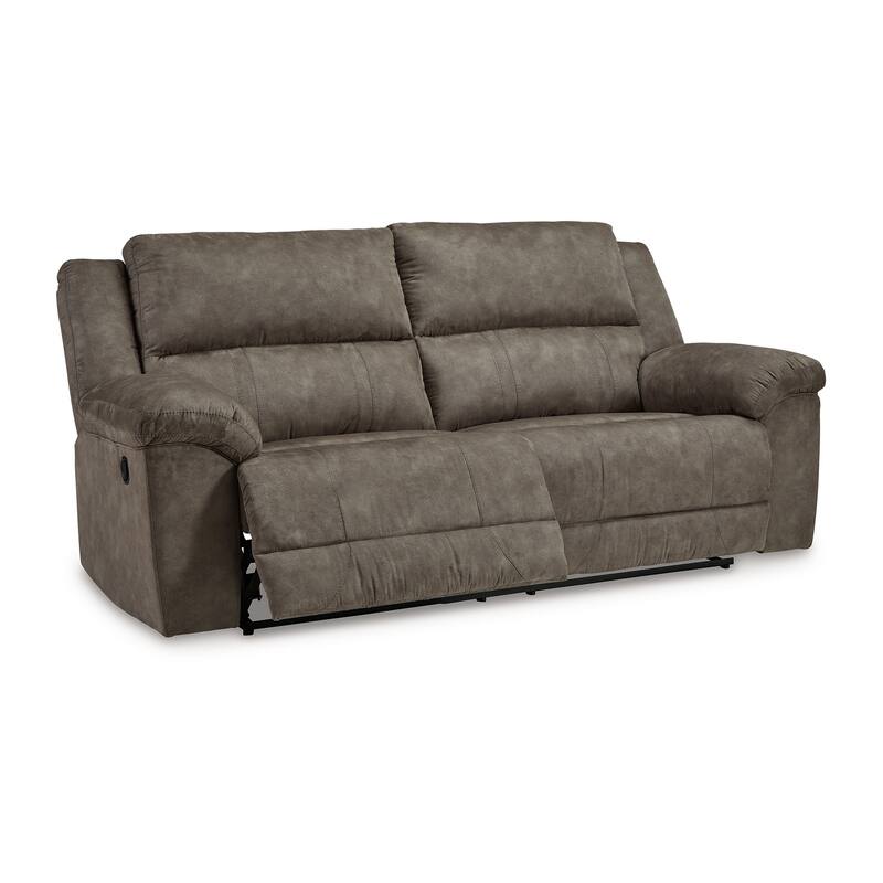 Larson Manual Reclining Oversize Sofa, Brown Faux Leather, 92 Inch