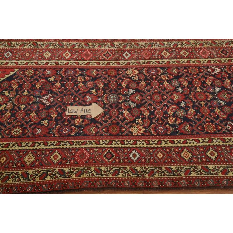 Pre-1900 Antique Bakhtiari Persian Runner Rug Handmade Wool Carpet - 3'4"x 15'8"