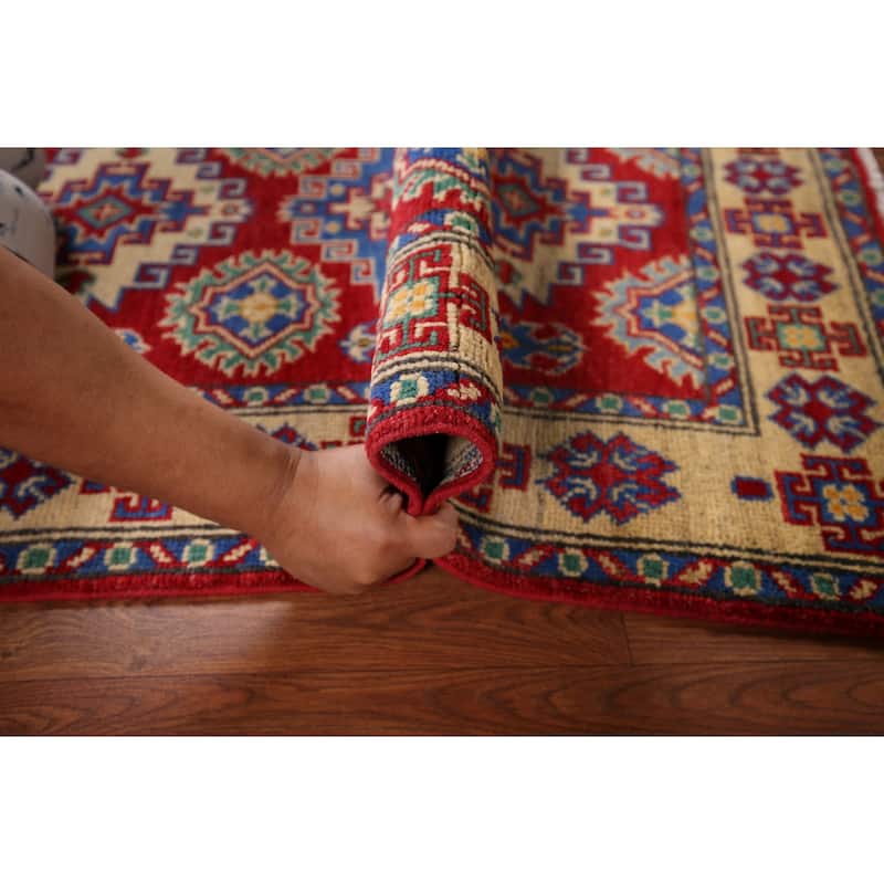 Red Kazak Oriental Foyer Rug Handmade Foyer Wool Carpet - 2'8" x 3'11"