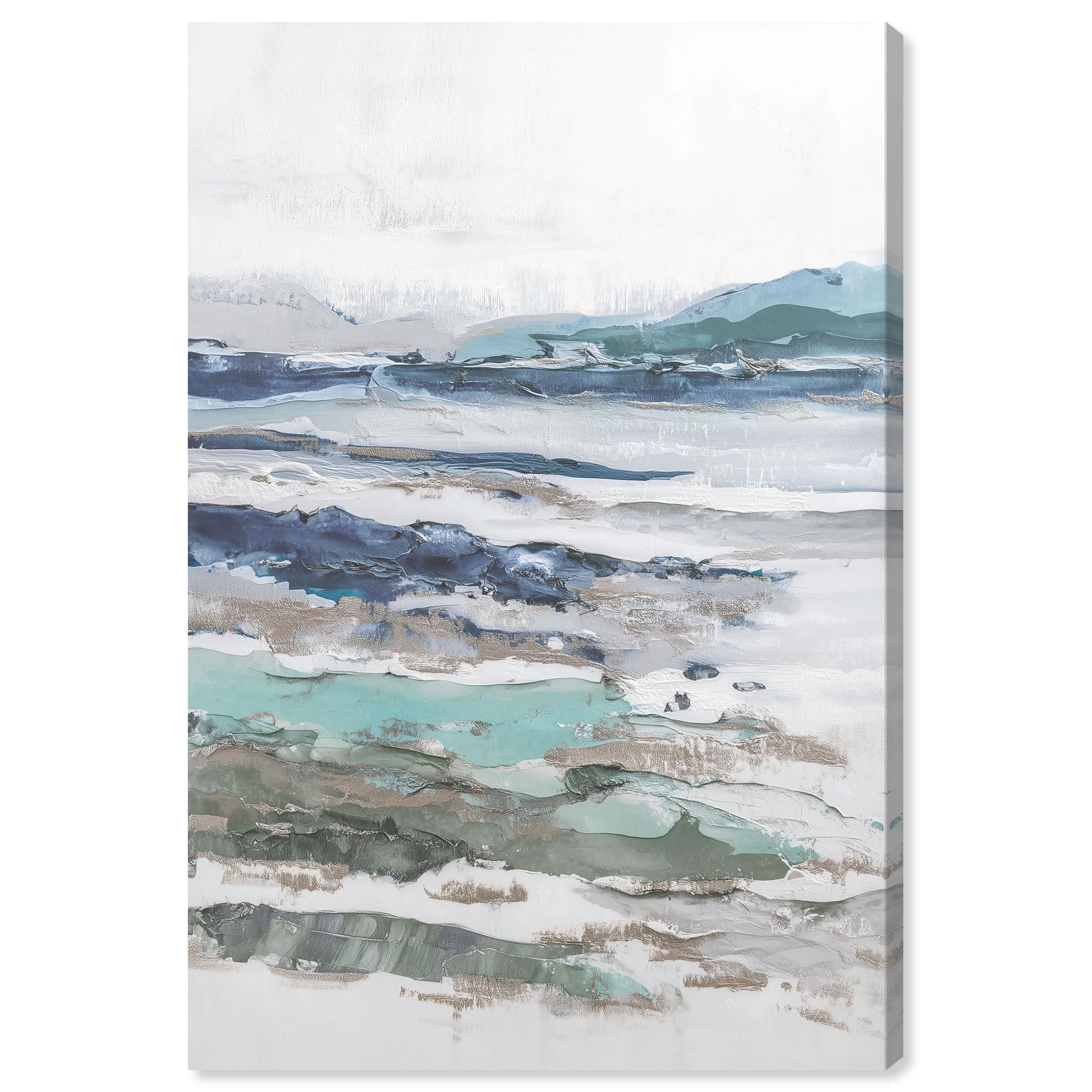 Marine Layers III Blue Abstract Art Wrapped Canvas Print by Art Remedy