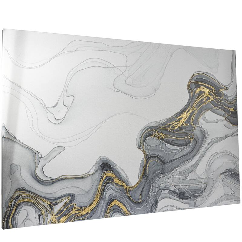 Canvas Geode Waves Wall Art - Gray - Roche River Decor