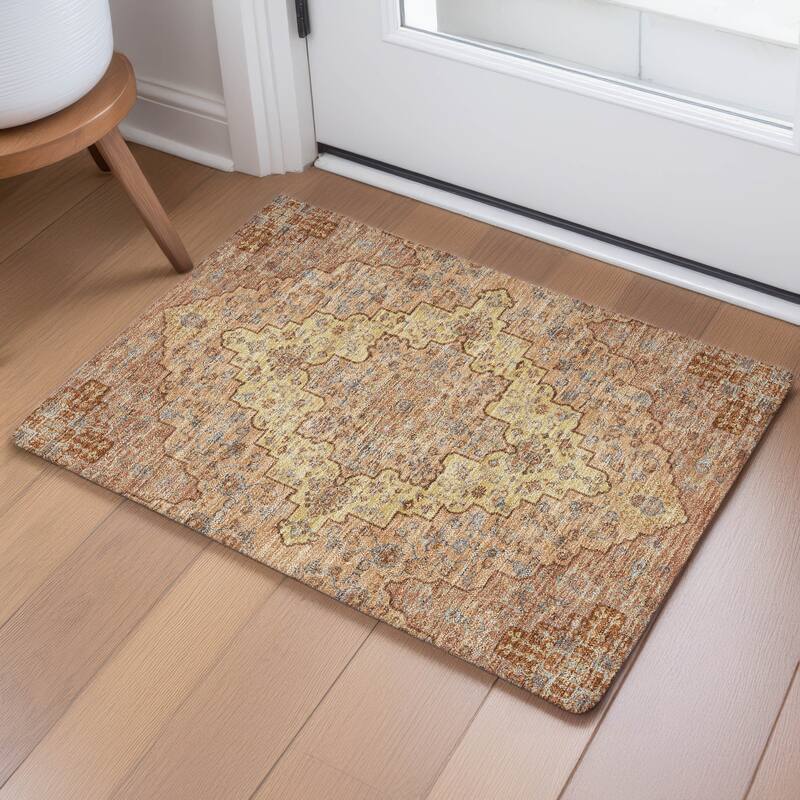 Machine Washable Indoor/ Outdoor Traditional Karachy Chantille Rug